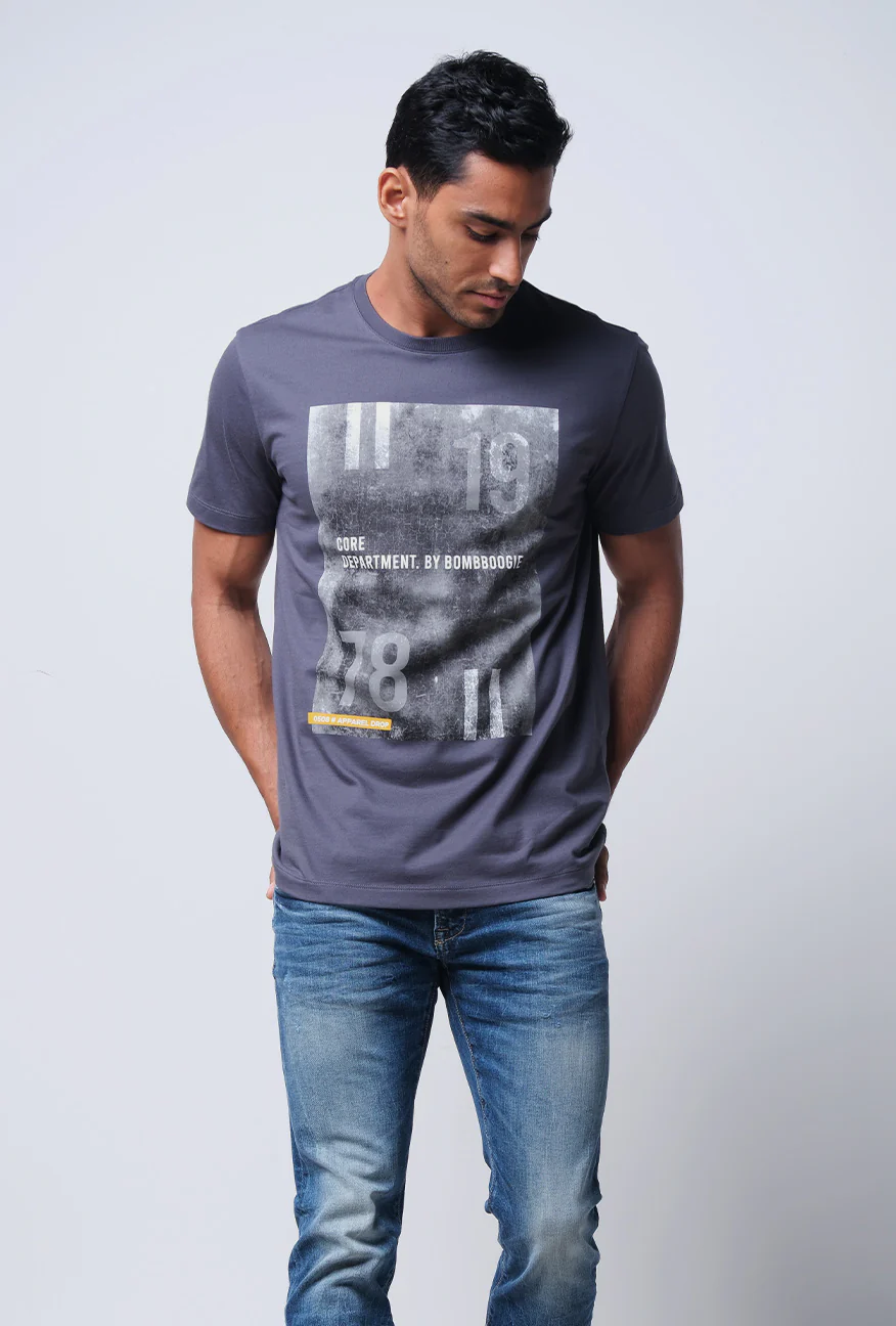 T-Shirt Lengan Pendek Slimfit Zova Dark Grey - Image 2