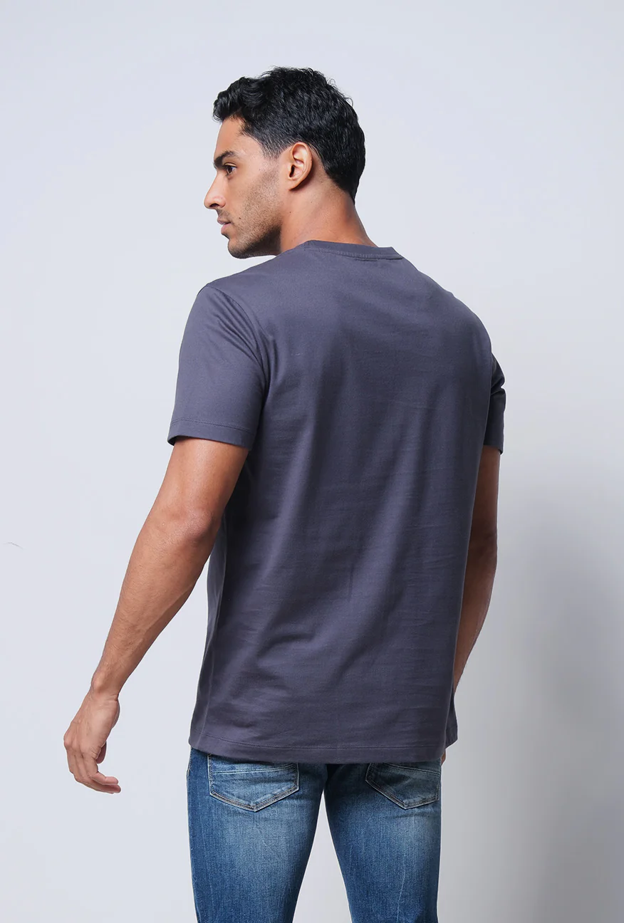T-Shirt Lengan Pendek Slimfit Zova Dark Grey - Image 4