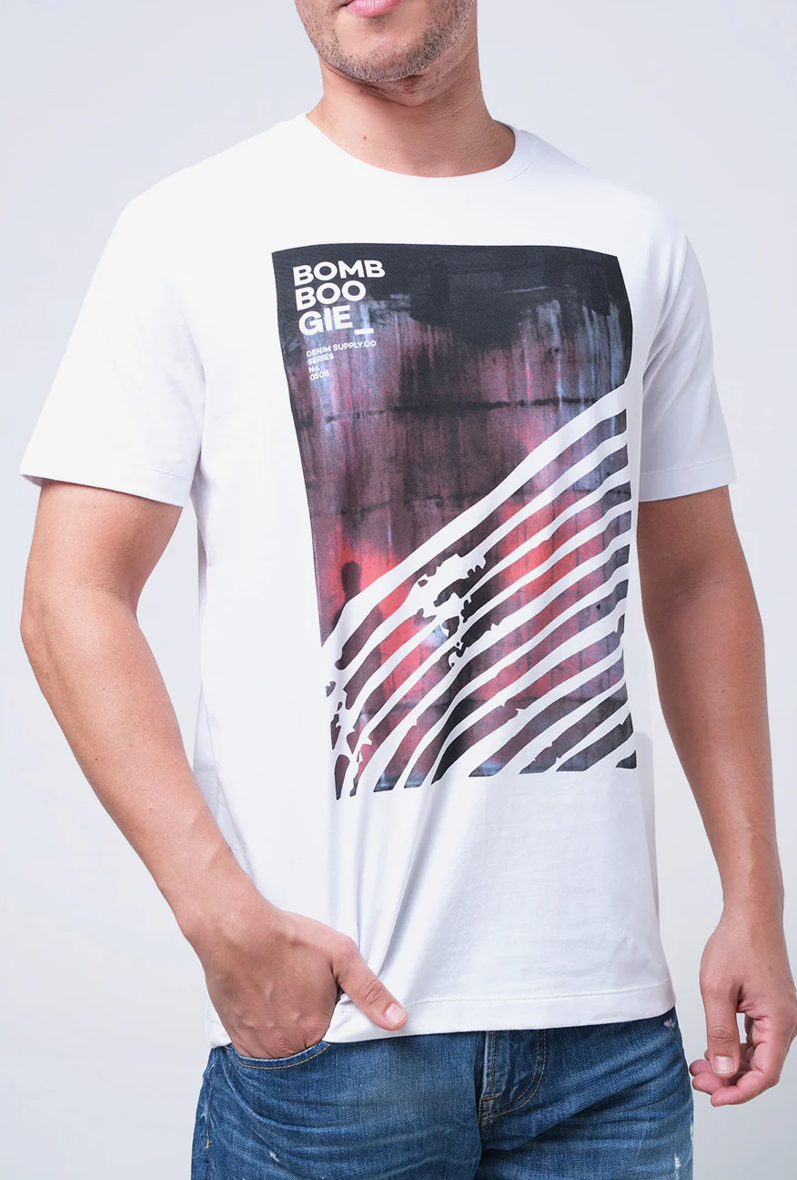 T-Shirt Lengan Pendek Slmfit Nocturn Offwhite