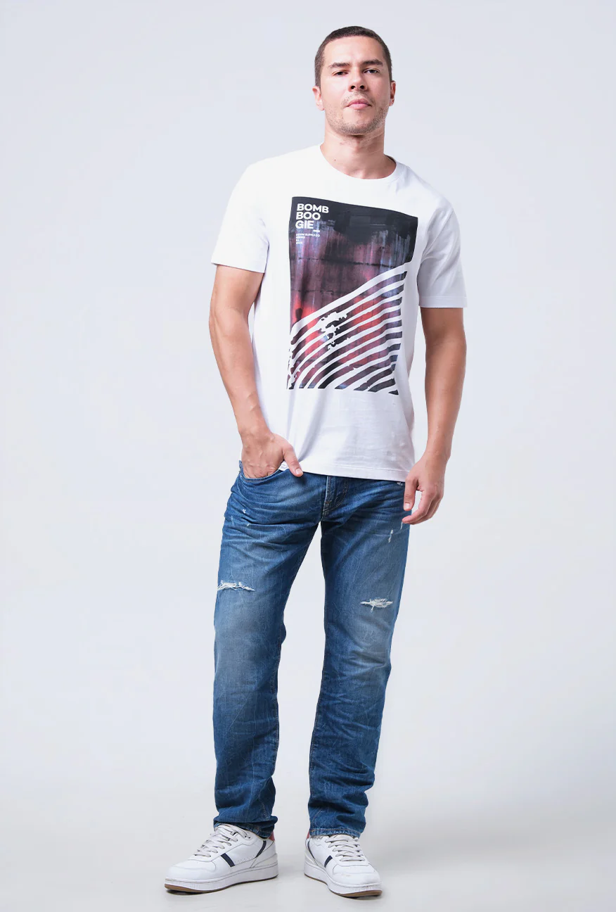 T-Shirt Lengan Pendek Slmfit Nocturn Offwhite - Image 2