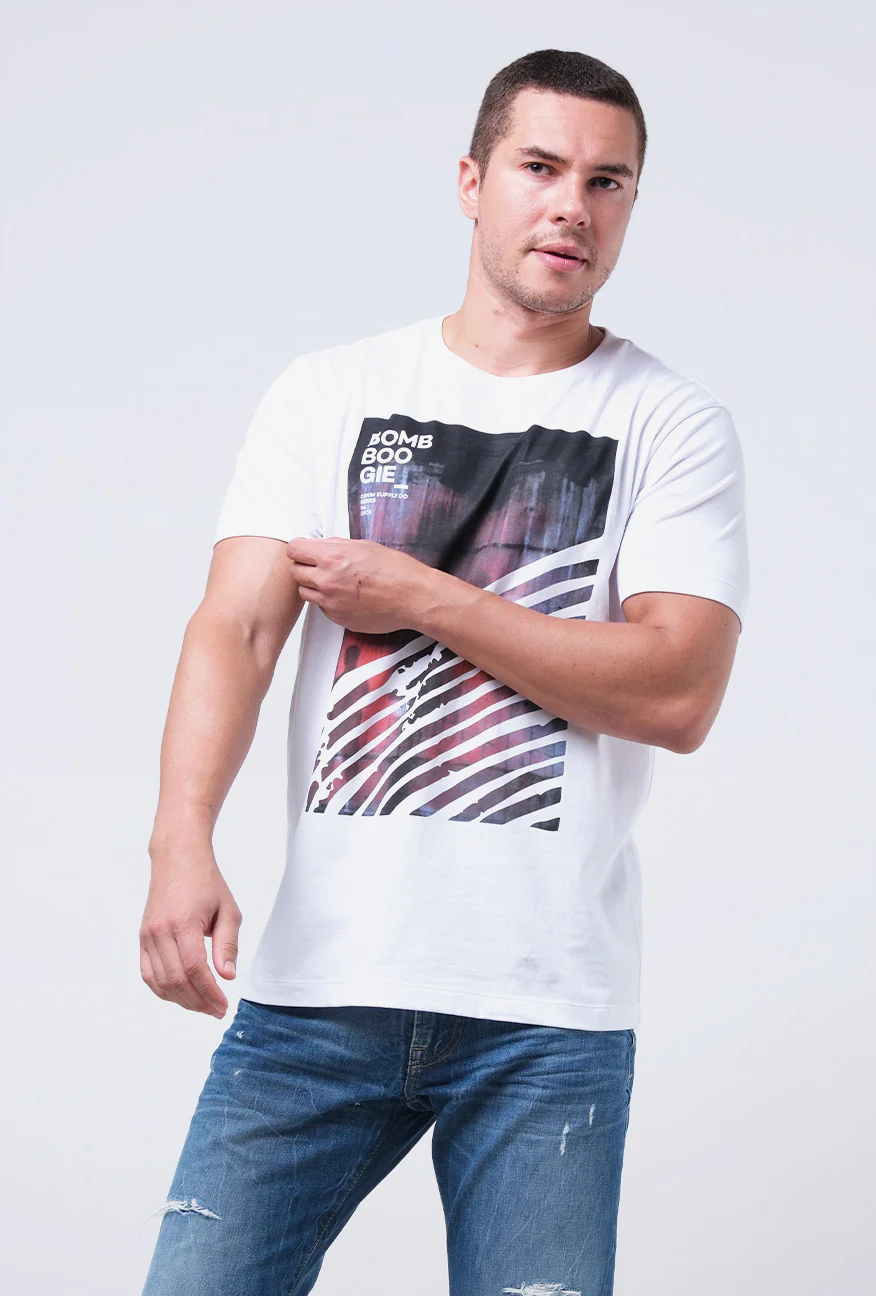 T-Shirt Lengan Pendek Slmfit Nocturn Offwhite - Image 3