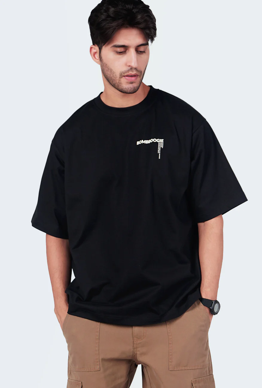 T-Shirt Lengan Pendek Oversize Wolf Black