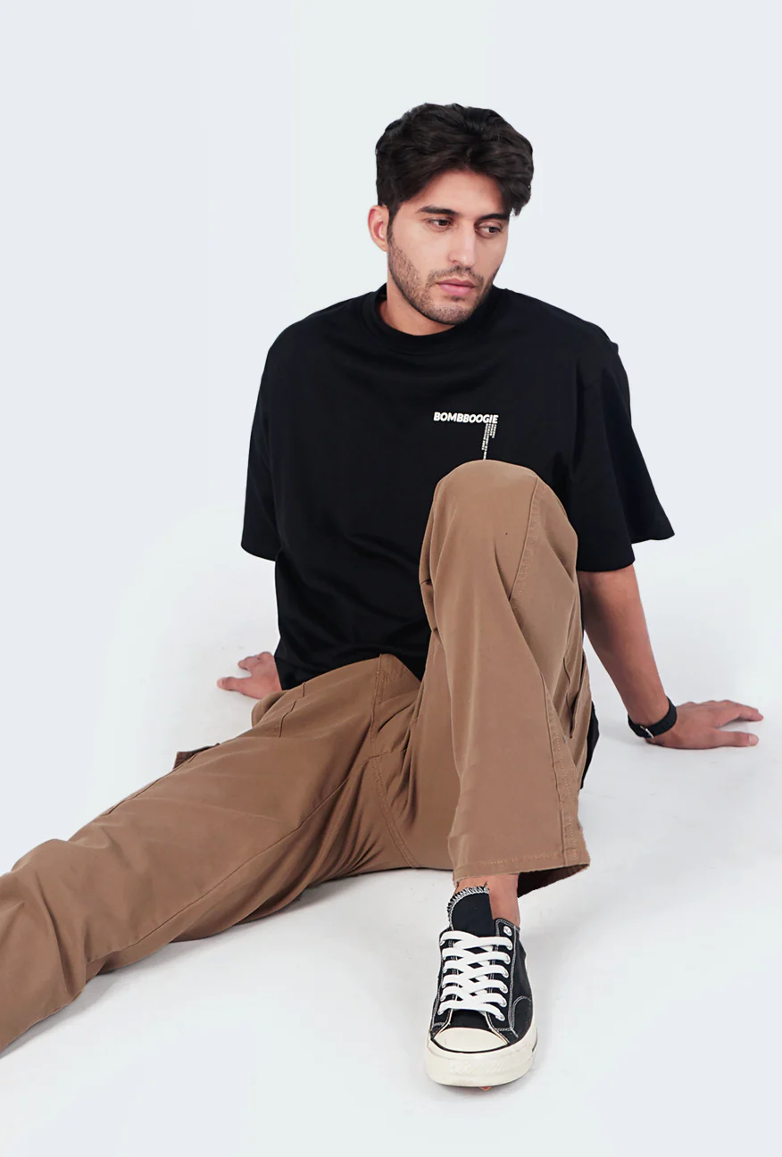 T-Shirt Lengan Pendek Oversize Wolf Black - Image 2