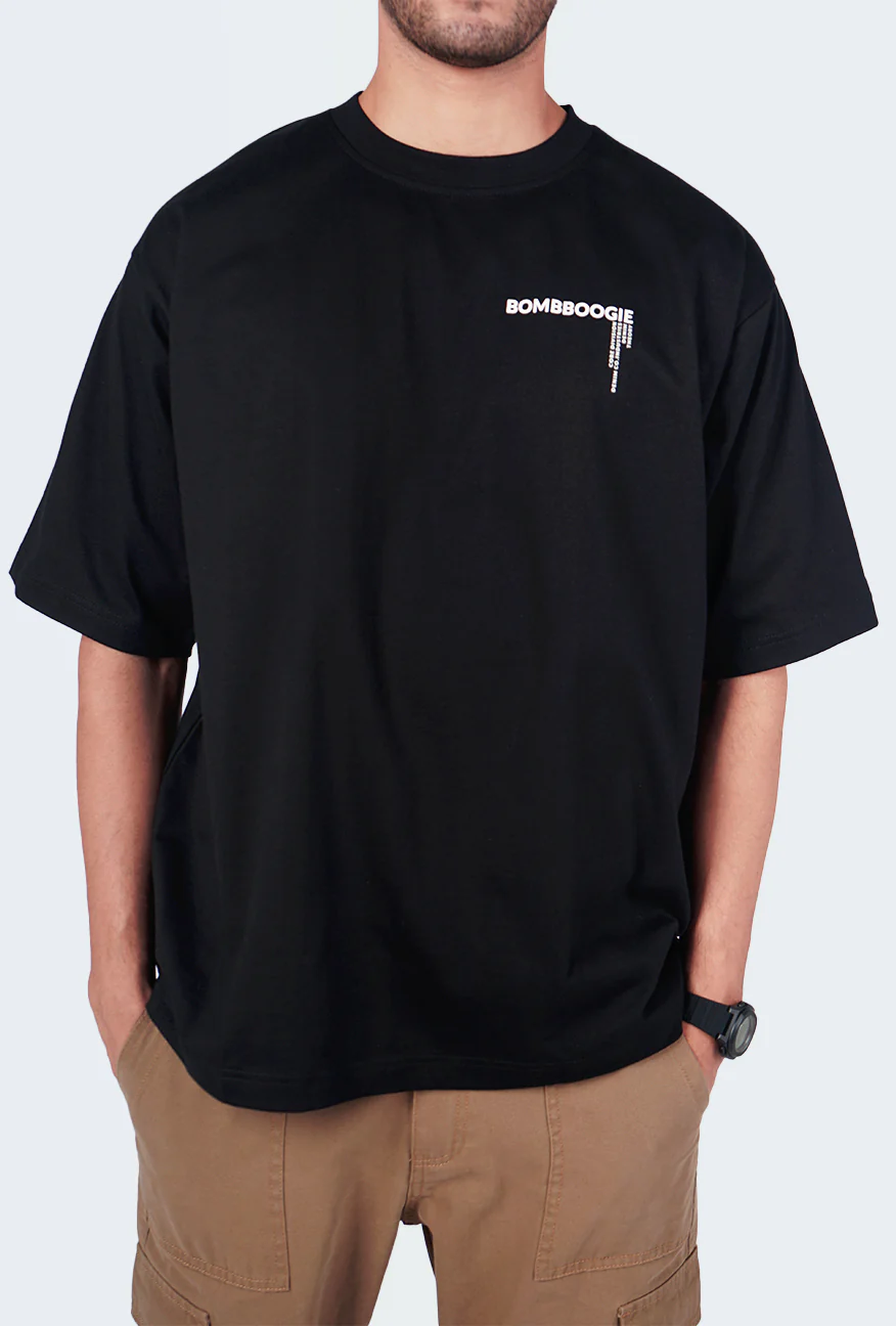T-Shirt Lengan Pendek Oversize Wolf Black - Image 3