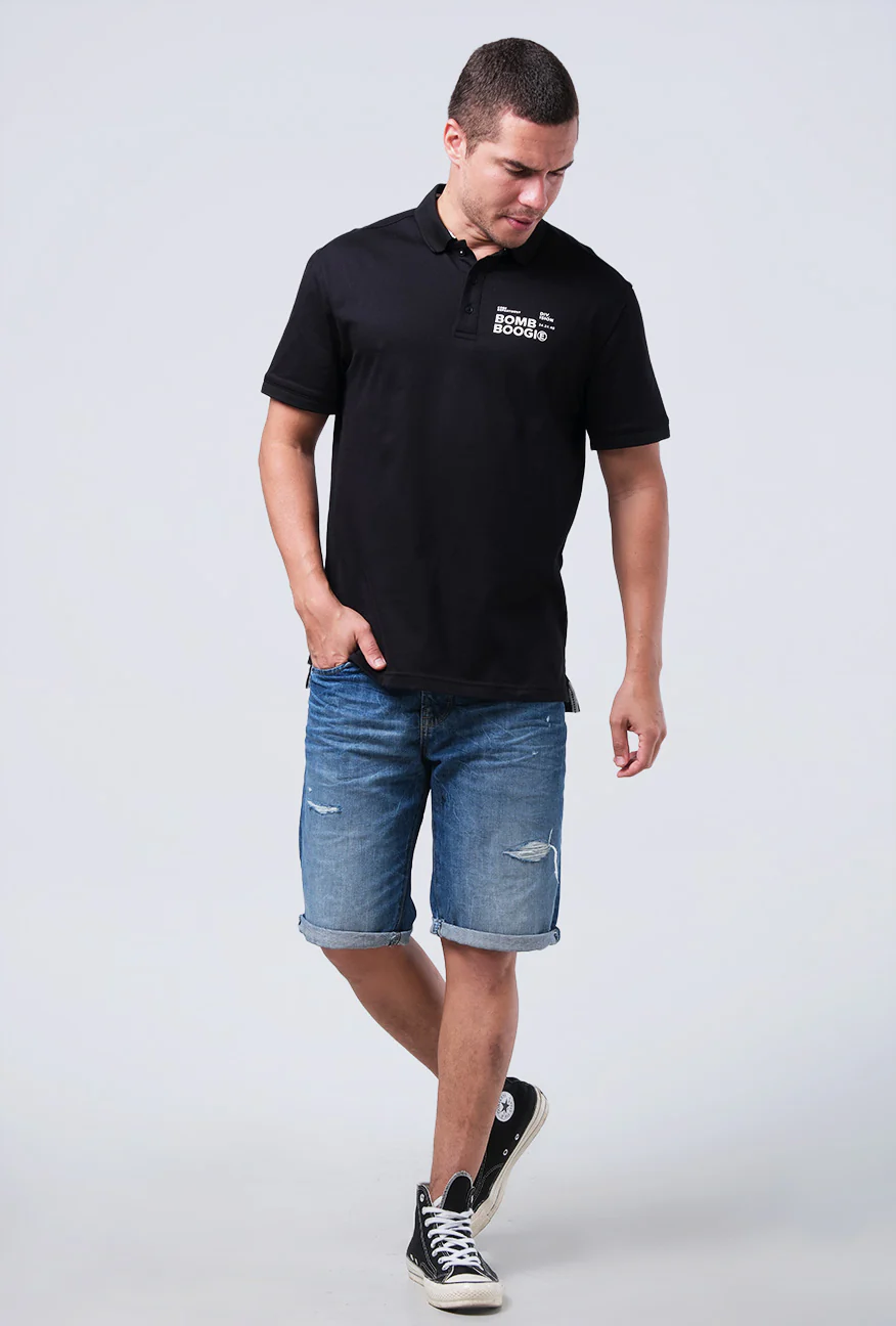 T-Shirt Polo Herrent Black