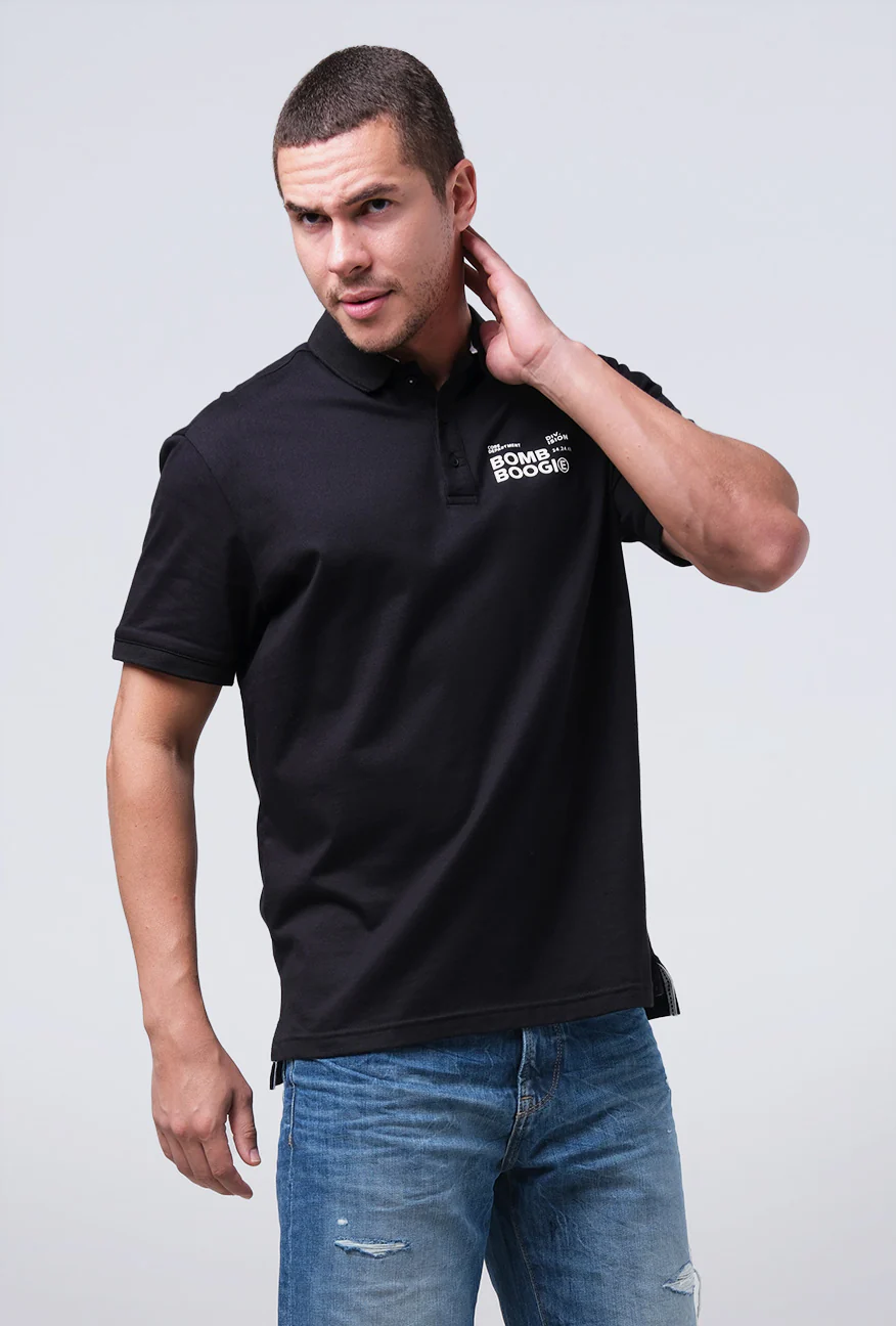 T-Shirt Polo Herrent Black - Image 2