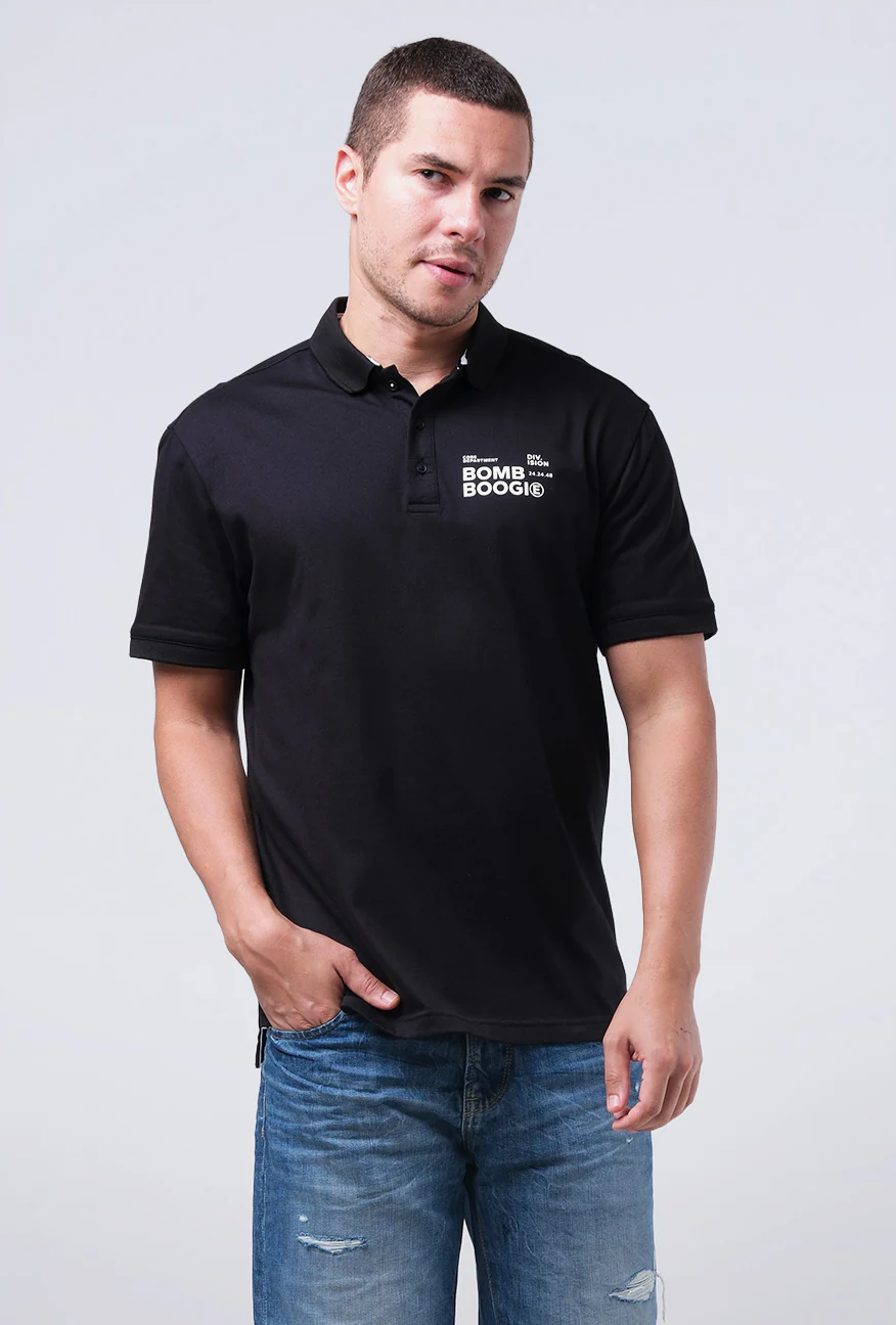 T-Shirt Polo Herrent Black - Image 4