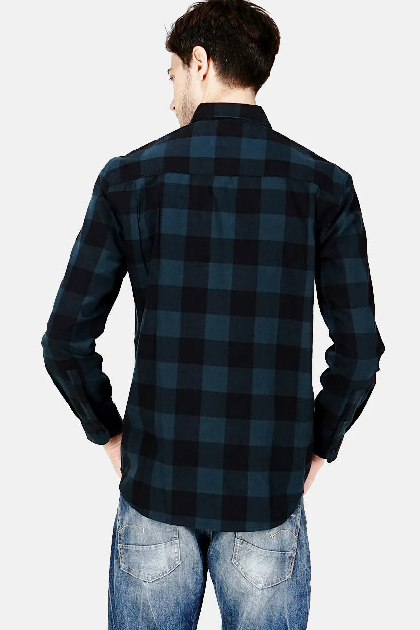 Kemeja Lengan Panjang Toby Green Black - Image 3