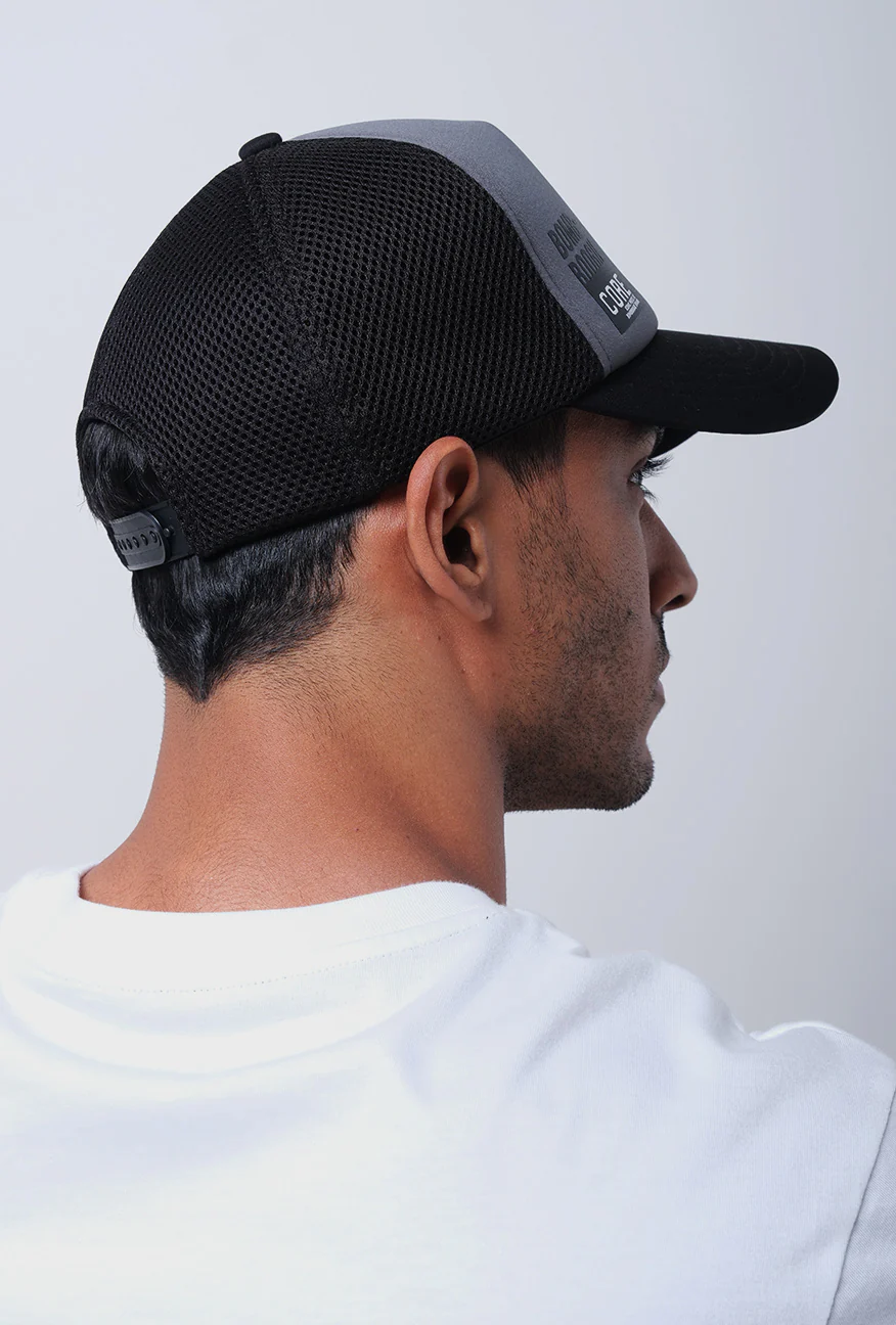 Topi Rellent Black Grey Trucker - Image 3