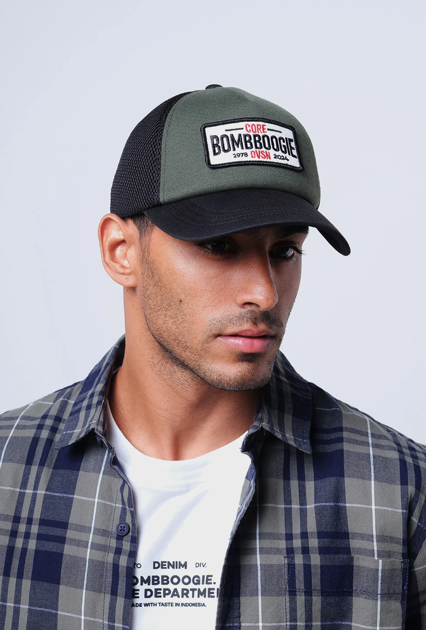 Topi Rexpro Black Green Trucker