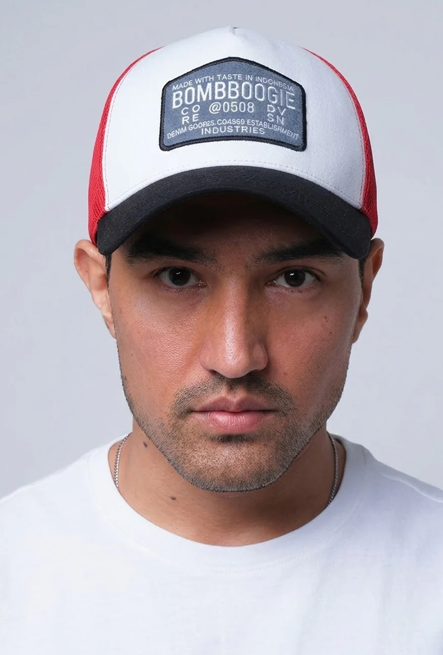 Topi Trucker Mavric White Red - Image 4