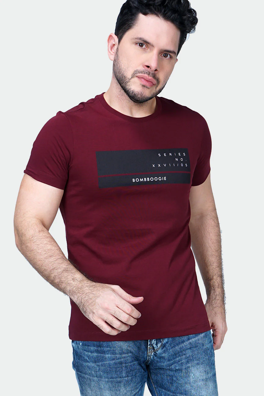 T-Shirt Lengan Pendek Trances Maroon