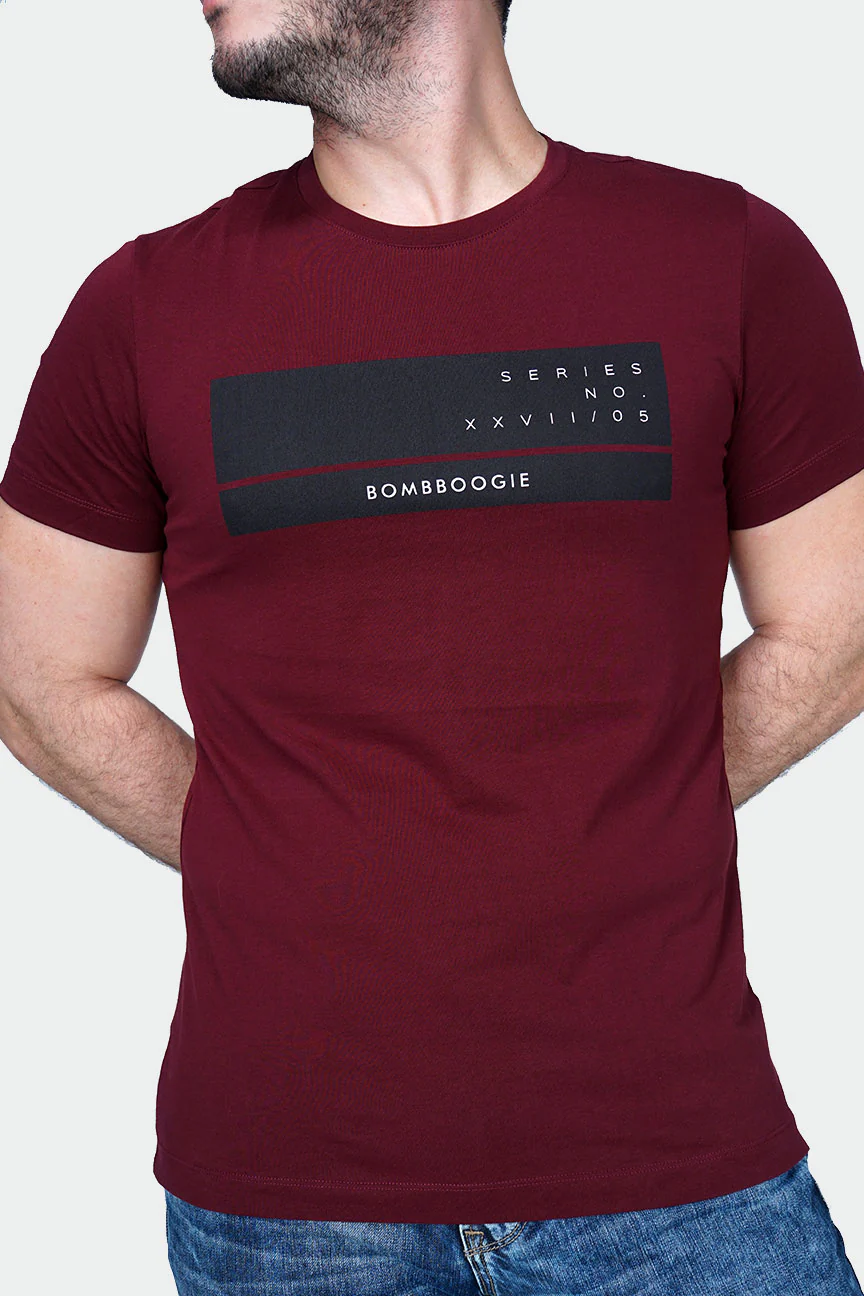 T-Shirt Lengan Pendek Trances Maroon - Image 3