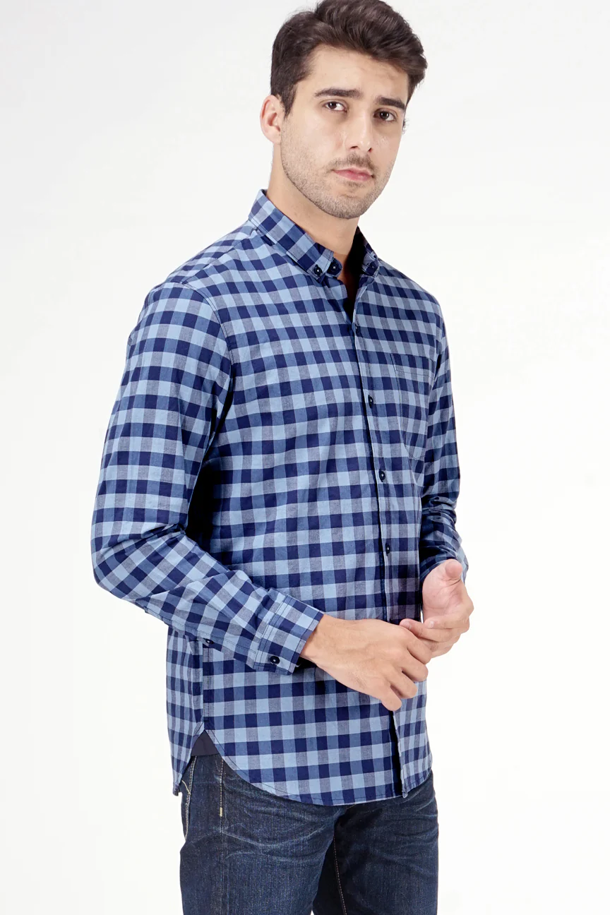 Kemeja Lengan Panjang Tron Navy Blue Regular - Image 2