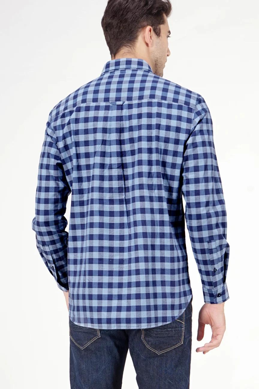 Kemeja Lengan Panjang Tron Navy Blue Regular - Image 4