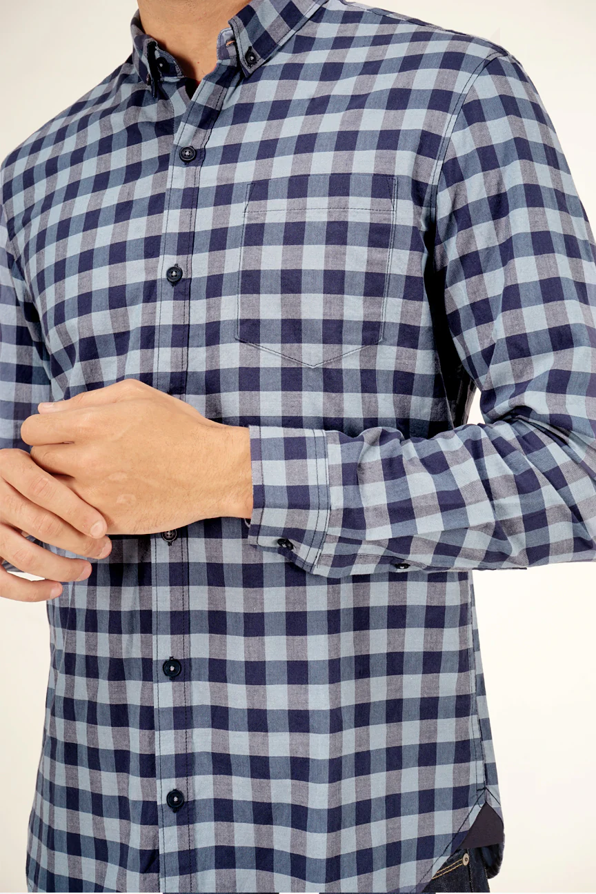 Kemeja Lengan Panjang Tron Navy Blue Regular - Image 5