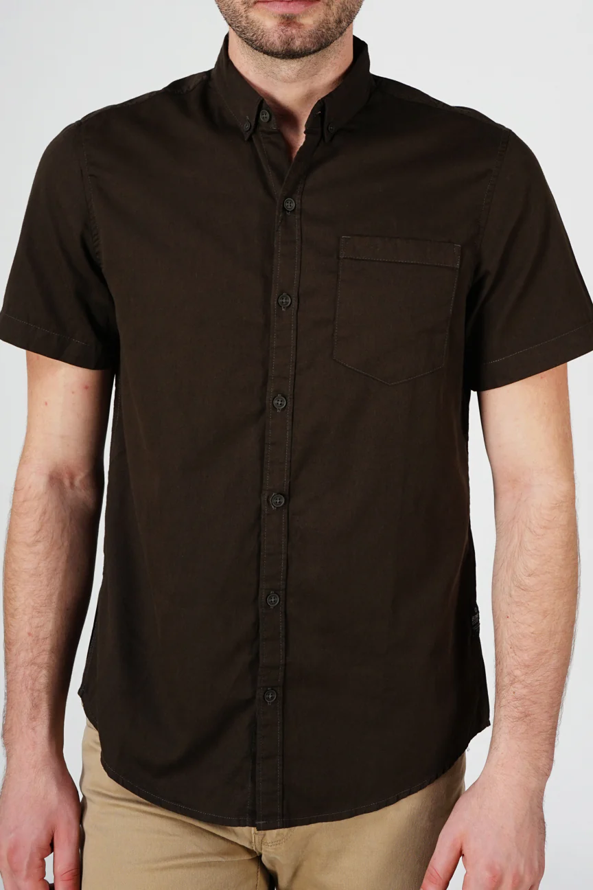 Kemeja Lengan Pendek Vamos Dark Brown Regular - Image 4