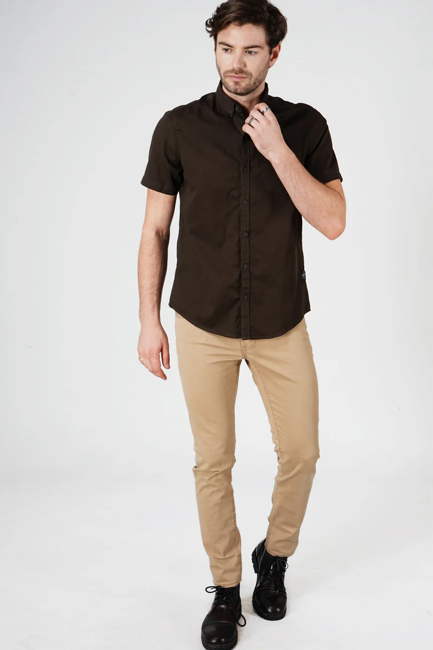 Kemeja Lengan Pendek Vamos Dark Brown Regular - Image 5