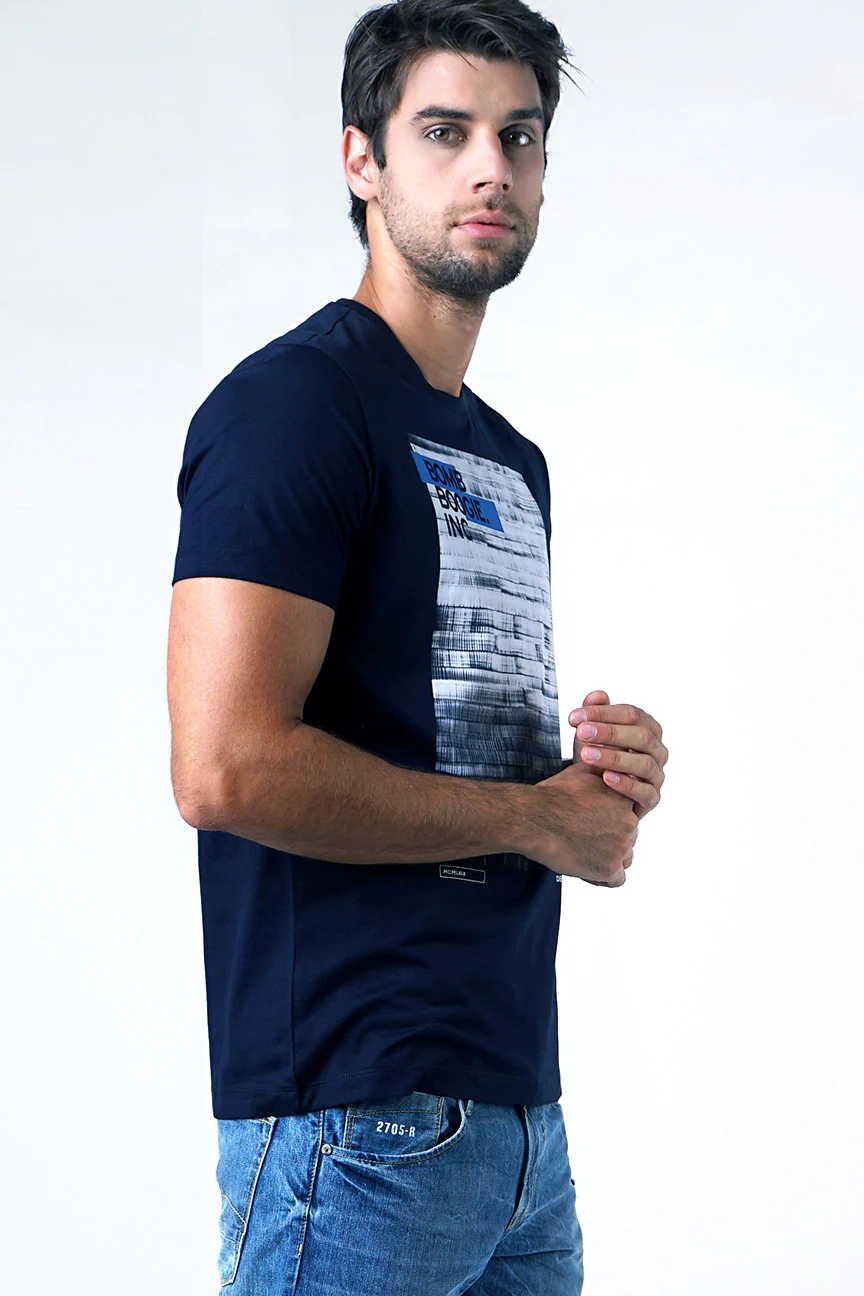 T-Shirt Lengan Pendek Velde Dark Navy - Image 2