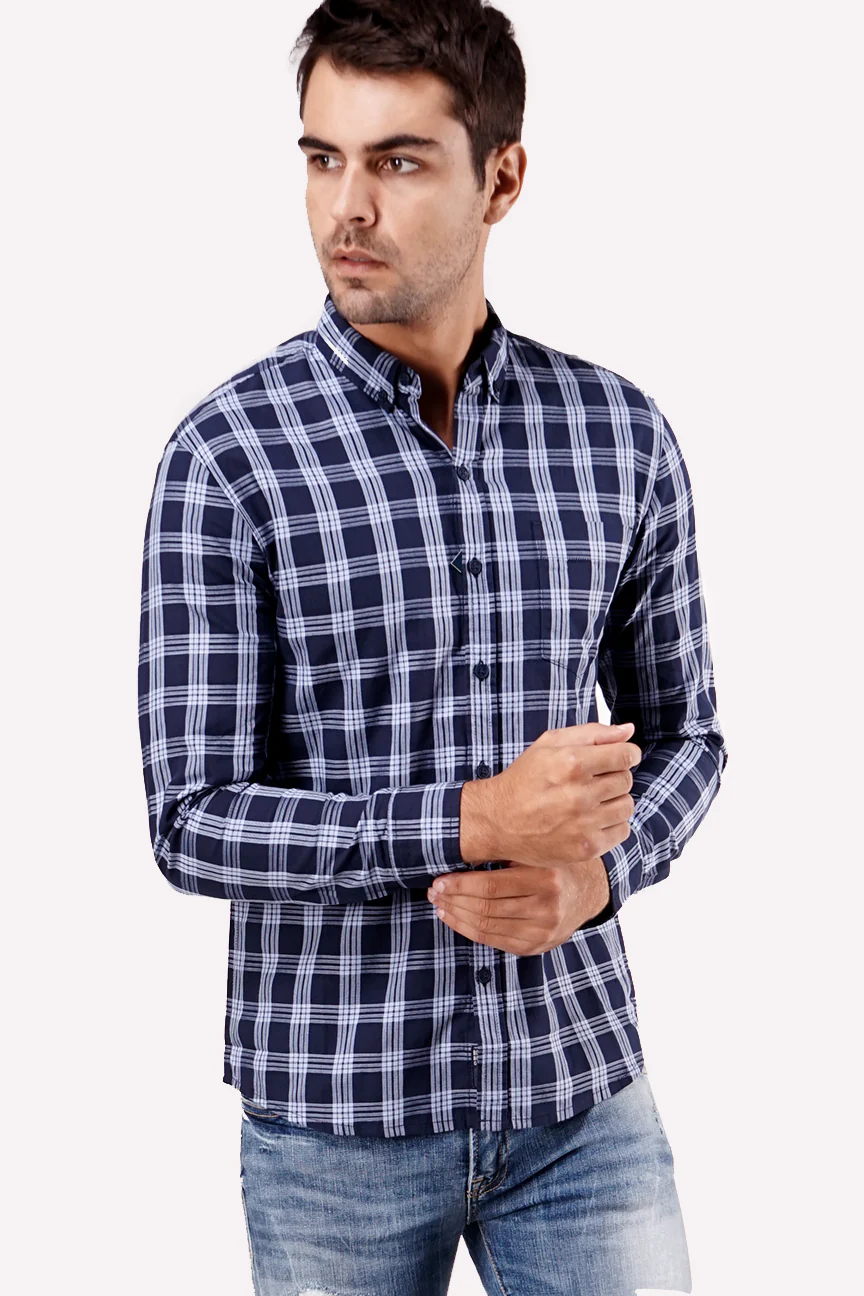 Kemeja Lengan Panjang Vendeta Navy Blue
