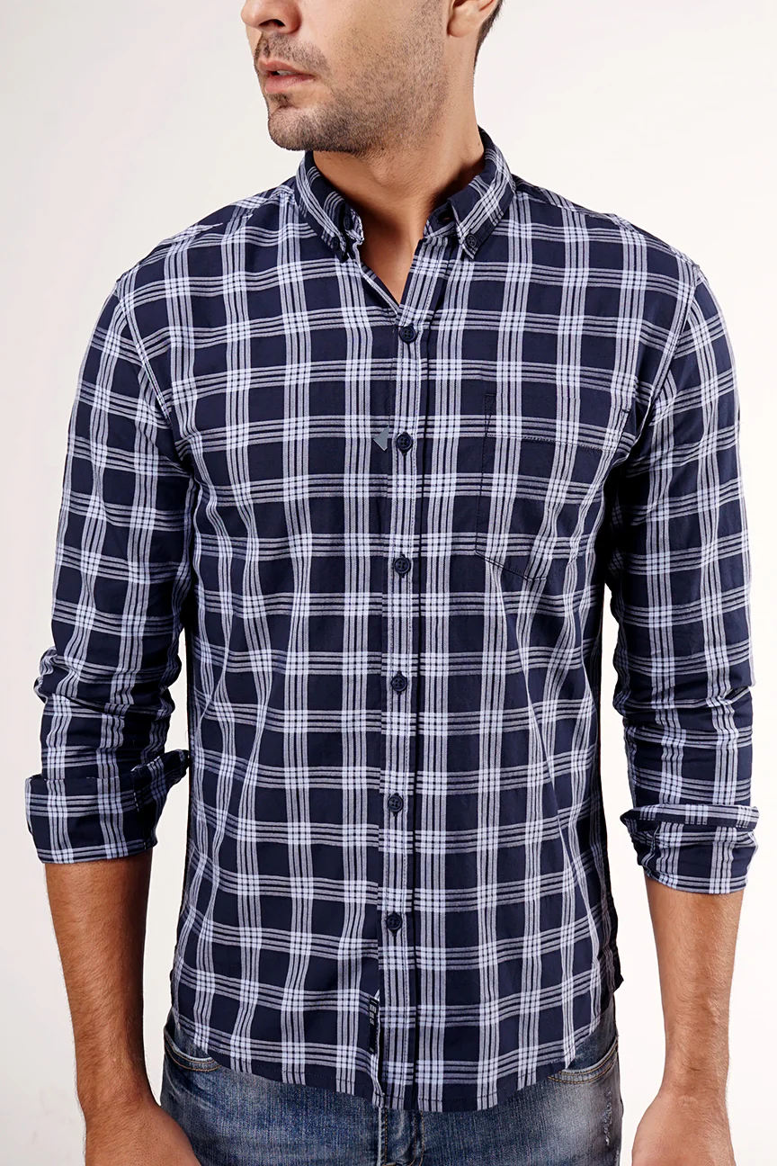 Kemeja Lengan Panjang Vendeta Navy Blue - Image 2
