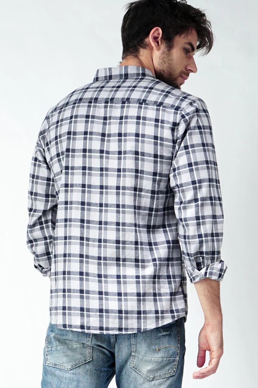 Kemeja Lengan Panjang Regular Versal Grey Navy - Image 4