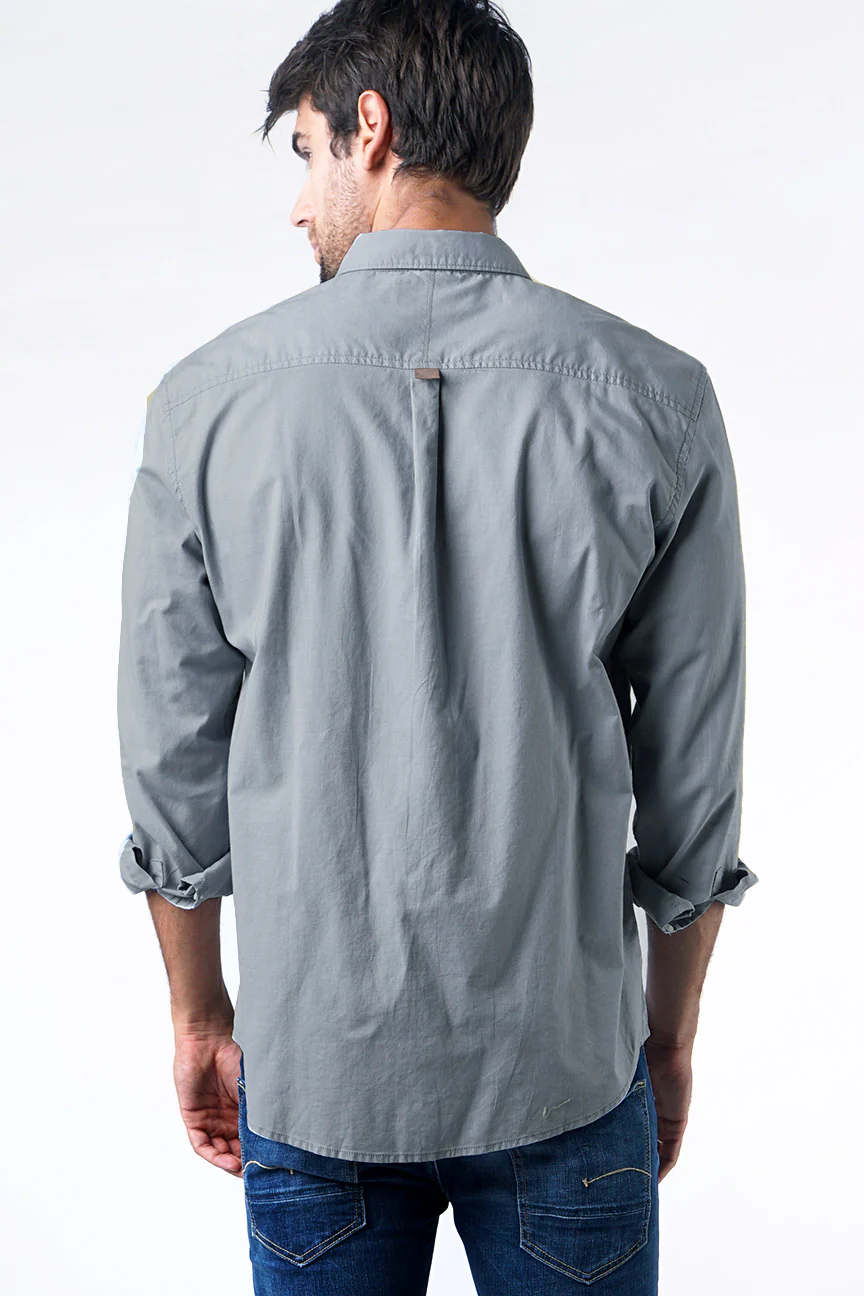 Kemeja Lengan Panjang Volter Light Grey - Image 4