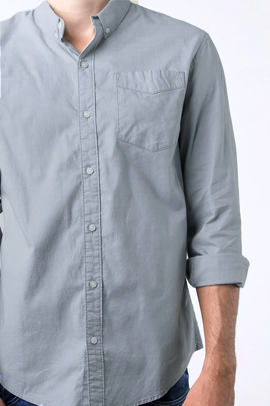 Kemeja Lengan Panjang Volter Light Grey - Image 5