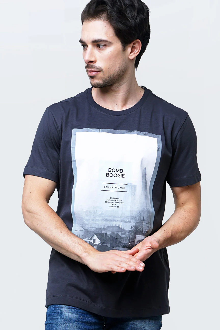 T-Shirt Lengan Pendek Vribour Dark Grey