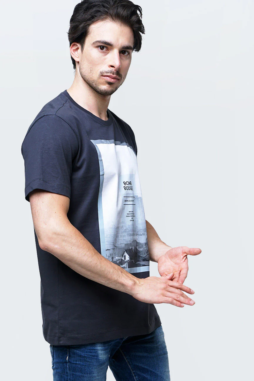 T-Shirt Lengan Pendek Vribour Dark Grey - Image 3