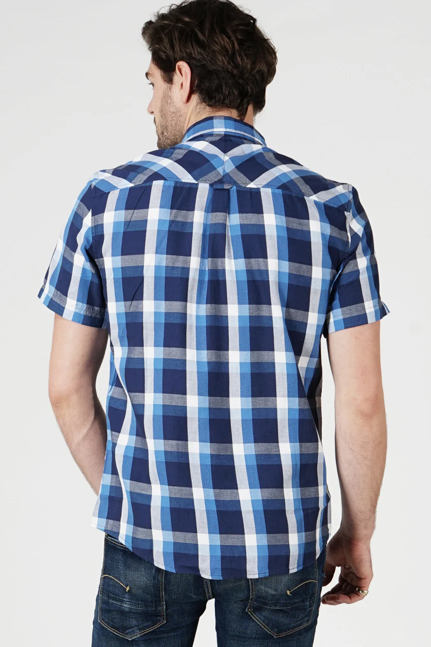 Kemeja Lengan Pendek Regular Wallace 3.0 Navy Blue - Image 4