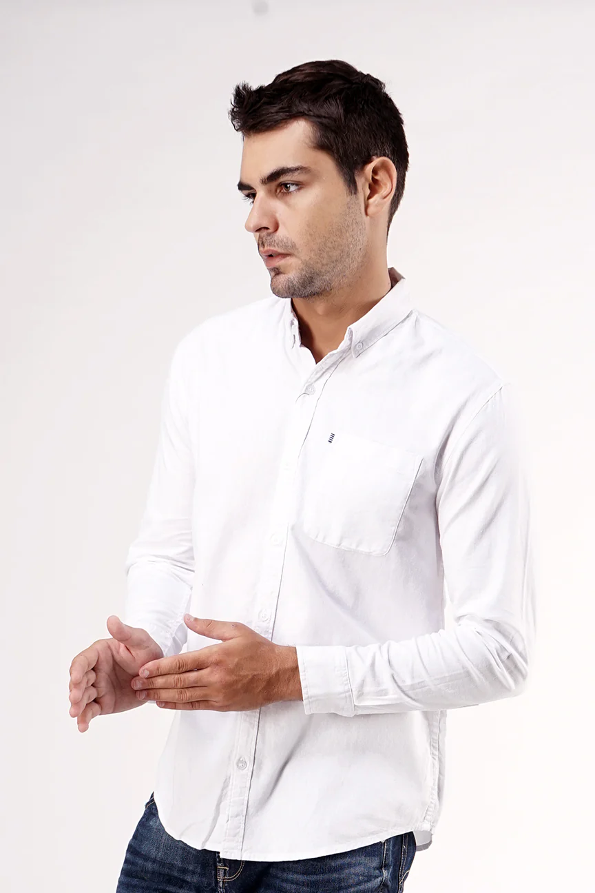 Kemeja Lengan Panjang Warrior White Regular - Image 2