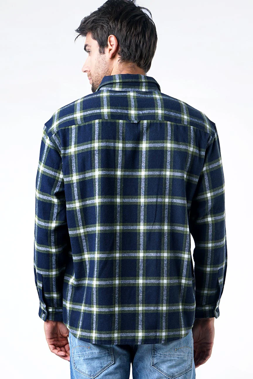 Kemeja Flanel Outer Watson Navy White - Image 5