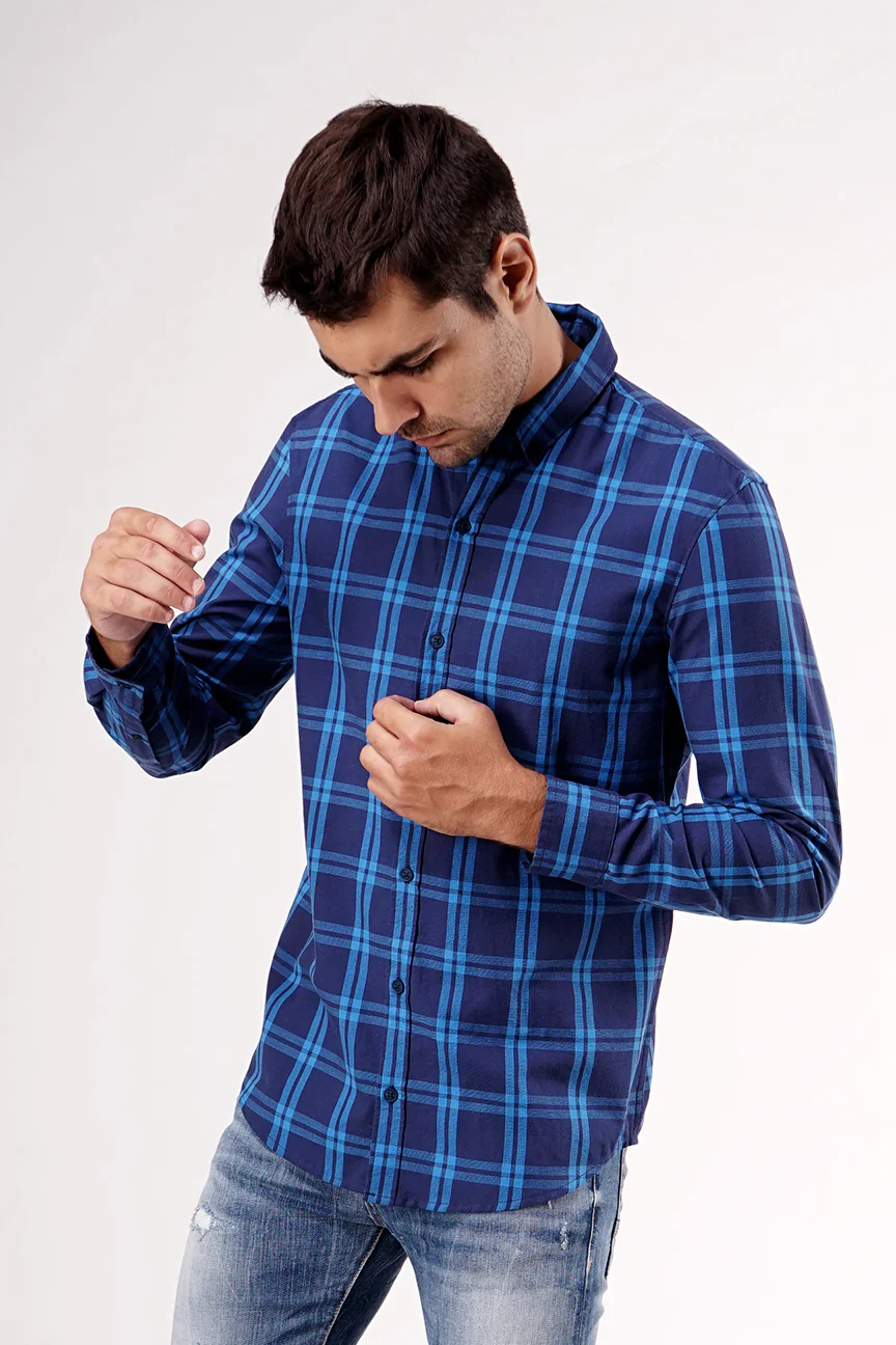 Kemeja Lengan Panjang Regular Wiggly Navy Blue - Image 2