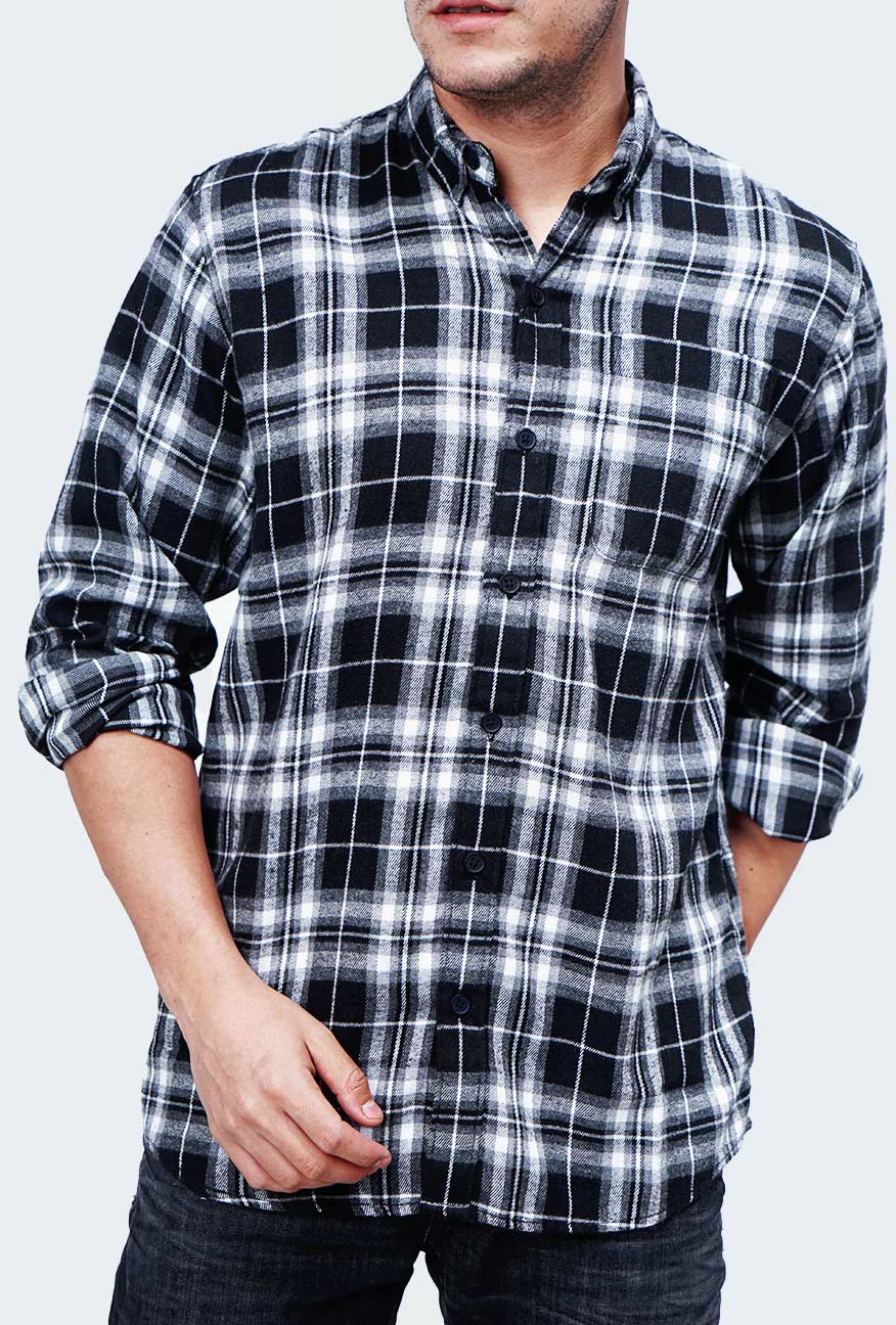 Kemeja Flanel Wincus Black Offwhite - Image 2