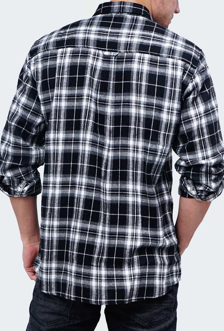 Kemeja Flanel Wincus Black Offwhite - Image 3